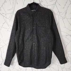 Slate & Stone Heathered Charcoal Gray 45% Wool Button Front Shirt